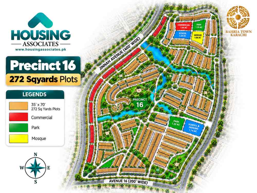 Precinct 16 HD Map Bahria Town Karachi